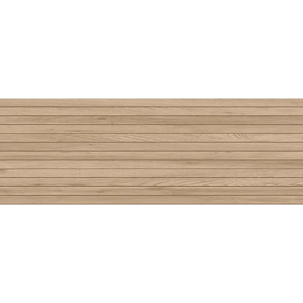 Faïence murale intérieur effet bois décor lamelles L.75 x l.25 cm x ép.9 mm, Teka- Carrelage Mural Pour Cuisine|Faïence Effet Bois