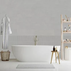 Faïence murale intérieur effet pierre gris mat L.90 x l.30 cm x ép.8,7 mm, Astor- Faïence Unie|Faïence Pour Douche