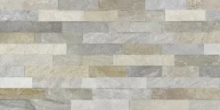 Carrelage Mural Effet Pierre<Faïence murale intérieur effet pierre tons gris décor 3D L.60 x l.30 cm x ép.8,2 mm, Quartz 3D