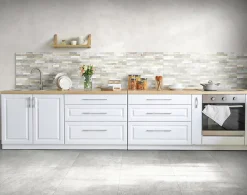 Carrelage Mural Effet Pierre<Faïence murale intérieur effet pierre tons gris décor 3D L.60 x l.30 cm x ép.8,2 mm, Quartz 3D