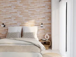 Carrelage Mural Effet Bois<Faïence murale intérieur effet bois et béton L.60 x l.30 cm x ép.8,2 mm, Tendance