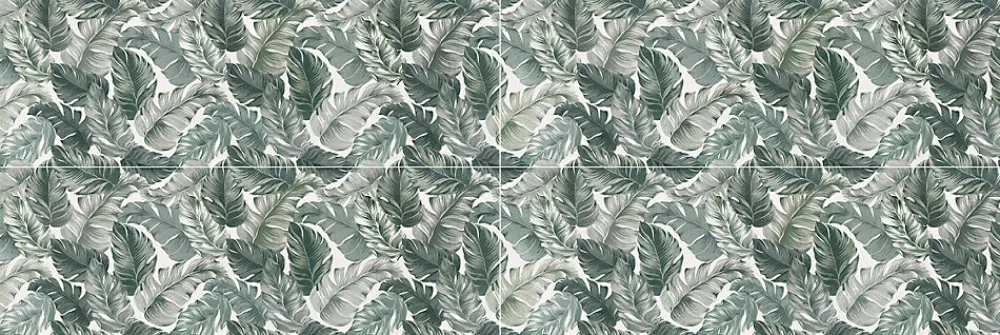 Mykonos Faïence murale intérieur feuillages verts Amazonia L.120 x l.40 cm x ép.8,3 mm, Aspen- Carrelage Mural Pour Douche|Carrelage Mural Pour Cuisine