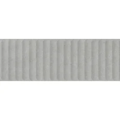 Faïence murale intérieur gris mat effet cannelures L.90 x l.30 cm x ép.10,8 mm, Astor- Faïence Unie|Faïence Pour Wc
