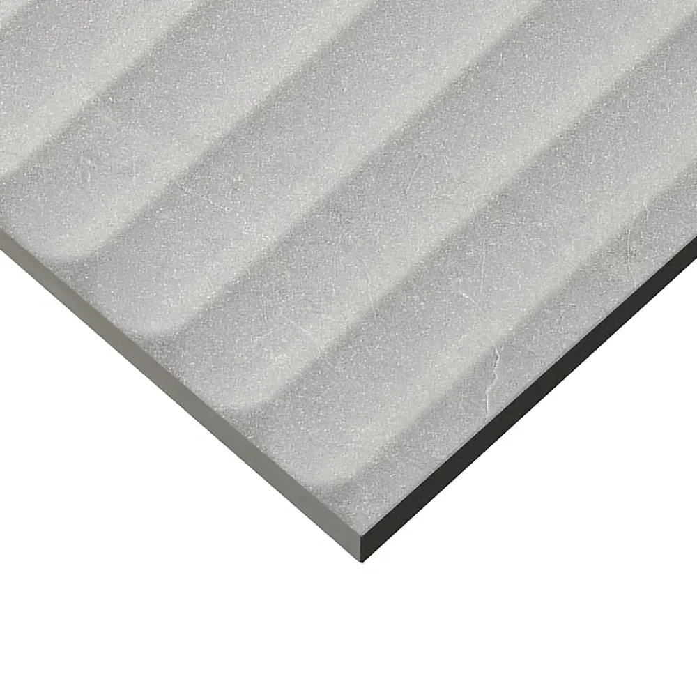 Faïence murale intérieur gris mat effet cannelures L.90 x l.30 cm x ép.10,8 mm, Astor- Faïence Unie|Faïence Pour Wc