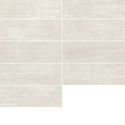 GoodHome Faïence murale ivoire mat décor fines cannelures L.60 x l.20 cm x ép.9,4 mm, Soft Travertin- Faïence Effet Pierre|Faïence Pour Pièce À Vivre