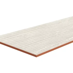 GoodHome Faïence murale ivoire mat décor fines cannelures L.60 x l.20 cm x ép.9,4 mm, Soft Travertin- Faïence Effet Pierre|Faïence Pour Pièce À Vivre