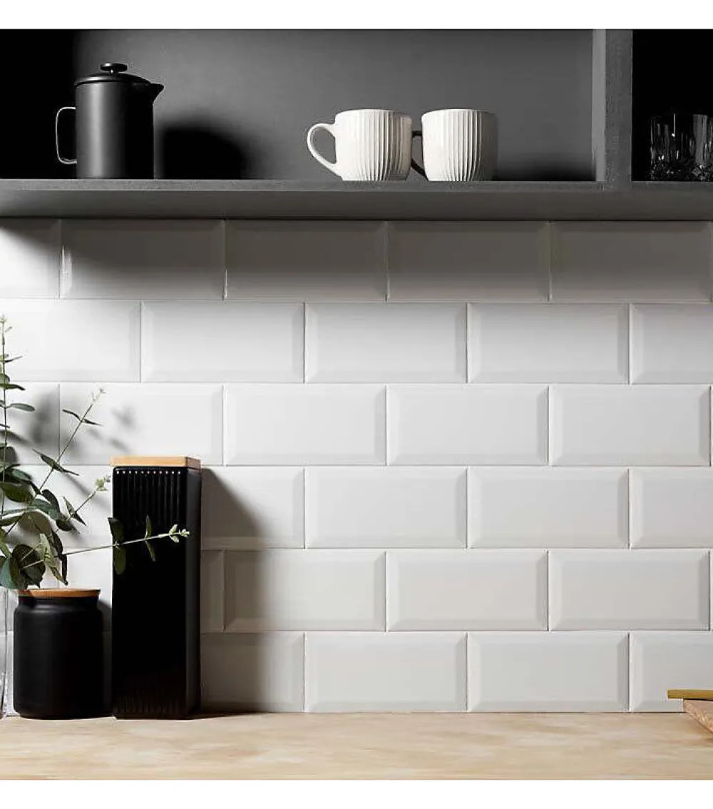 Elyssa Ceramic Faïence murale métro blanc mat L.15 x l.7,5 cm x ép.7,2 mm- Faïence Unie|Faïence Pour Douche