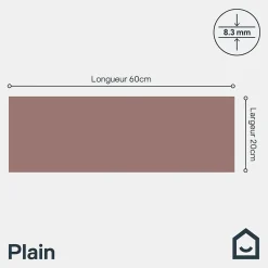 GoodHome Faïence Unie|Faïence Pour Douche<Faïence murale rouge L.60 x l.20 cm x ép.8,3 mm, Plain