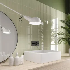 Equipe Ceramica Faïence murale uni vert tansy brillant L.20 x l.5 cm x ép.8 mm, Halo- Faïence Unie|Carrelage Mural Uni