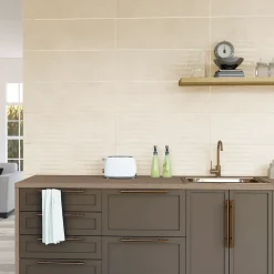 Baldocer Faïence murale vague effet béton beige mat L.90 x l.30 cm x ép.10,5 mm, Unik- Faïence Effet Béton|Faïence Pour Douche