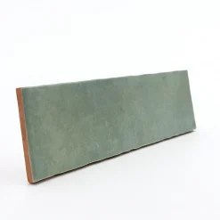 Faïence murale vert d'eau effet terre cuite brillant L.30 x l.7,5 cm, Vernissea- Faïence Pour Douche|Faïence Pour Cuisine