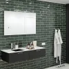 Faïence murale vert effet terre cuite brillant L.30 x l.7,5 cm, Vernissea- Carrelage Mural Pour Wc|Faïence Pour Douche
