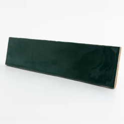 Faïence murale vert effet terre cuite brillant L.30 x l.7,5 cm, Vernissea- Carrelage Mural Pour Wc|Faïence Pour Douche