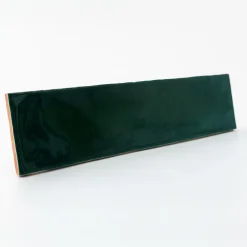 Faïence murale vert effet terre cuite brillant L.30 x l.7,5 cm, Vernissea- Carrelage Mural Pour Wc|Faïence Pour Douche