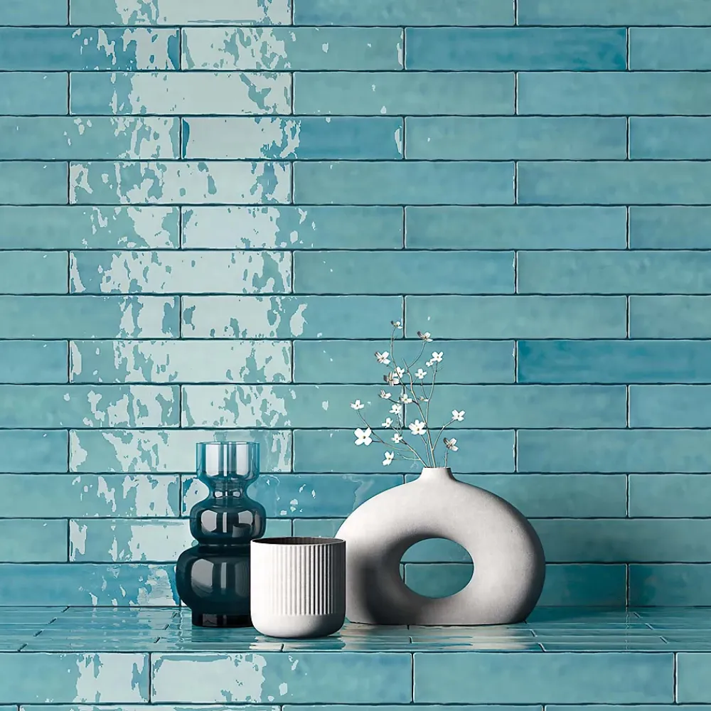 Bestile Faïence Pour Douche<Faïence Saona Marine brillant - brillant 25 x 5cm ( vendu par boite de 0,75 m² )