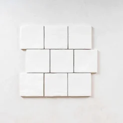 Gioia Materia Faïence Pour Pièce À Vivre|Faïence Pour Cuisine<Faience Effet Zellige Blanc MALLORCA 10x10cm White - Les Carreaux de Jean
