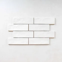 Gioia Materia Faïence Pour Salle De Bains<Faience Effet Zellige Blanc MALLORCA 6,5x20cm White - Les Carreaux de Jean
