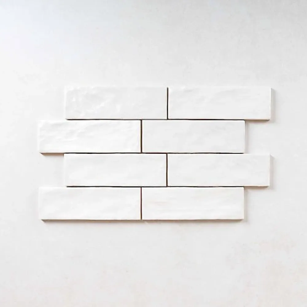 Gioia Materia Faïence Pour Salle De Bains<Faience Effet Zellige Blanc MALLORCA 6,5x20cm White - Les Carreaux de Jean