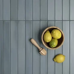 Les Carreaux De Jean  Faïence Pour Cuisine<Faience Effet Zellige Bleu MASSIMO Smoke Blue 5x40cm - Les Carreaux de Jean
