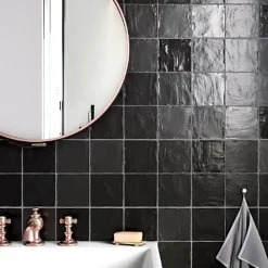 Gioia Materia Faïence Pour Cuisine|Faïence Pour Douche<Faience Effet Zellige Noir MALLORCA 10x10cm Black - Les Carreaux de Jean