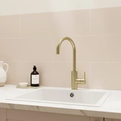 GoodHome Faïence Unie|Faïence Pour Douche<Faience murale sable satiné L.60 x l.20 cm x ép.8,3 mm, Plain