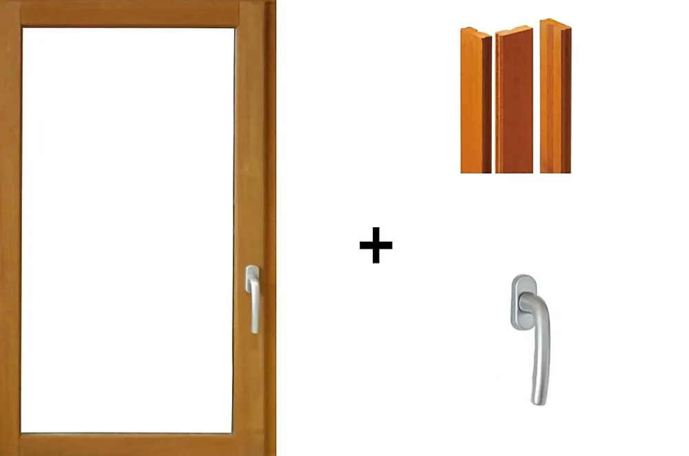 Gd Menuiseries Fenetre Bois 1 Vantail H75 X L60 Tirant Gauche, Tapees Iso 100 (2 De 1,9m), Poignee- Fenêtre Bois