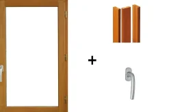 Gd Menuiseries Fenetre Bois 1 Vantail H95 X L60 Tirant Droit, Tapees Iso 120 (2 De 1,9m), Poignee- Fenêtre Bois