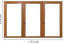 Gd Menuiseries Fenetre Bois 3 Vantaux H125 X L180 Côte Tableau, Poignee (ref 010220f9)- Fenêtre Bois