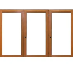 Gd Menuiseries Fenetre Bois 3 Vantaux H125 X L180 Côte Tableau- Fenêtre Bois