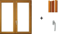 Gd Menuiseries Fenêtre Bois<Fenetre Bois 2 Vantaux H105 X L80, Tapees Iso 120 (1 De 1,9m, 1 De 2,28m), Poignee