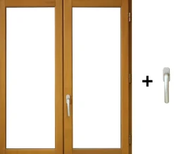 Gd Menuiseries Fenetre Bois 2 Vantaux H165 X L90 Côte Tableau, Poignee (ref 010220f9)- Fenêtre Bois