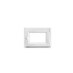 GoodHome Fenêtre 1 vantail oscillo-battante, tirant droit double vitrage en PVC blanc l.65 x H.48 cm- Fenêtre Pvc