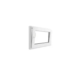 GoodHome Fenêtre 1 vantail oscillo-battante, tirant droit double vitrage en PVC blanc l.65 x H.48 cm- Fenêtre Pvc