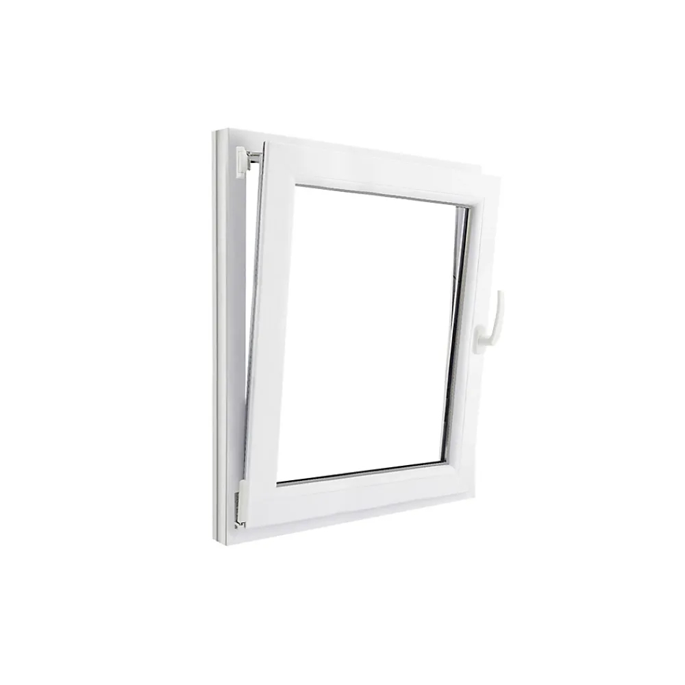 GoodHome Fenêtre Pvc<Fenêtre 1 vantail oscillo-battante, tirant gauche double vitrage en PVC blanc l.85 x H.98 cm