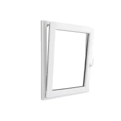 GoodHome Fenêtre Pvc<Fenêtre 1 vantail oscillo-battante, tirant gauche double vitrage en PVC blanc l.85 x H.108 cm