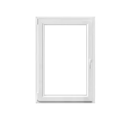 GoodHome Fenêtre 1 vantail oscillo-battante, tirant gauche double vitrage en PVC blanc l.85 x H.118 cm- Fenêtre Pvc