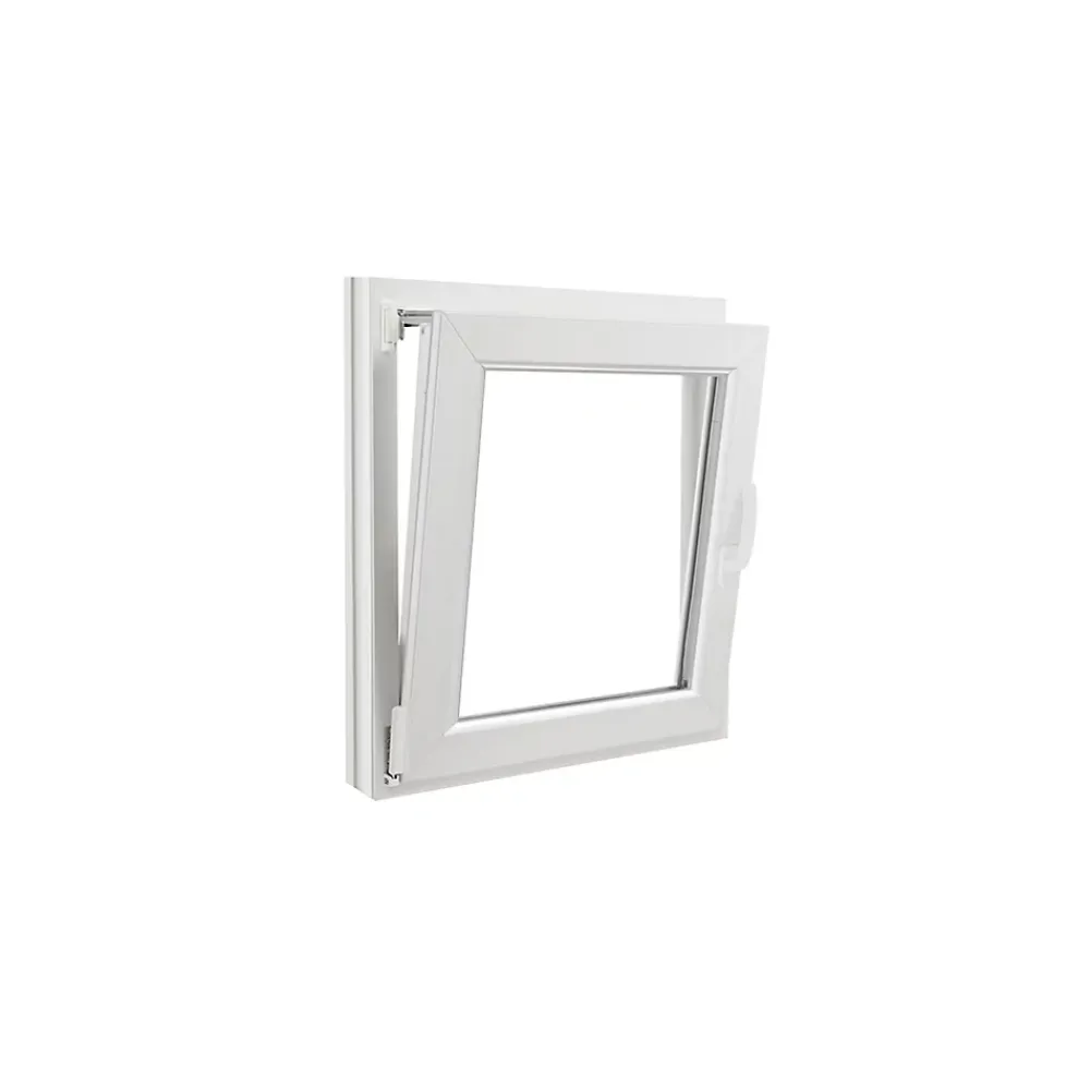 GoodHome Fenêtre 1 vantail oscillo-battante, tirant gauche double vitrage en PVC blanc l.65 x H.78 cm- Fenêtre Pvc