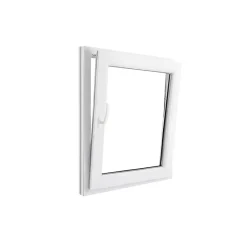 GoodHome Fenêtre 1 vantail oscillo-battante, tirant droit double vitrage en PVC blanc l.85 x H.98 cm- Fenêtre Pvc