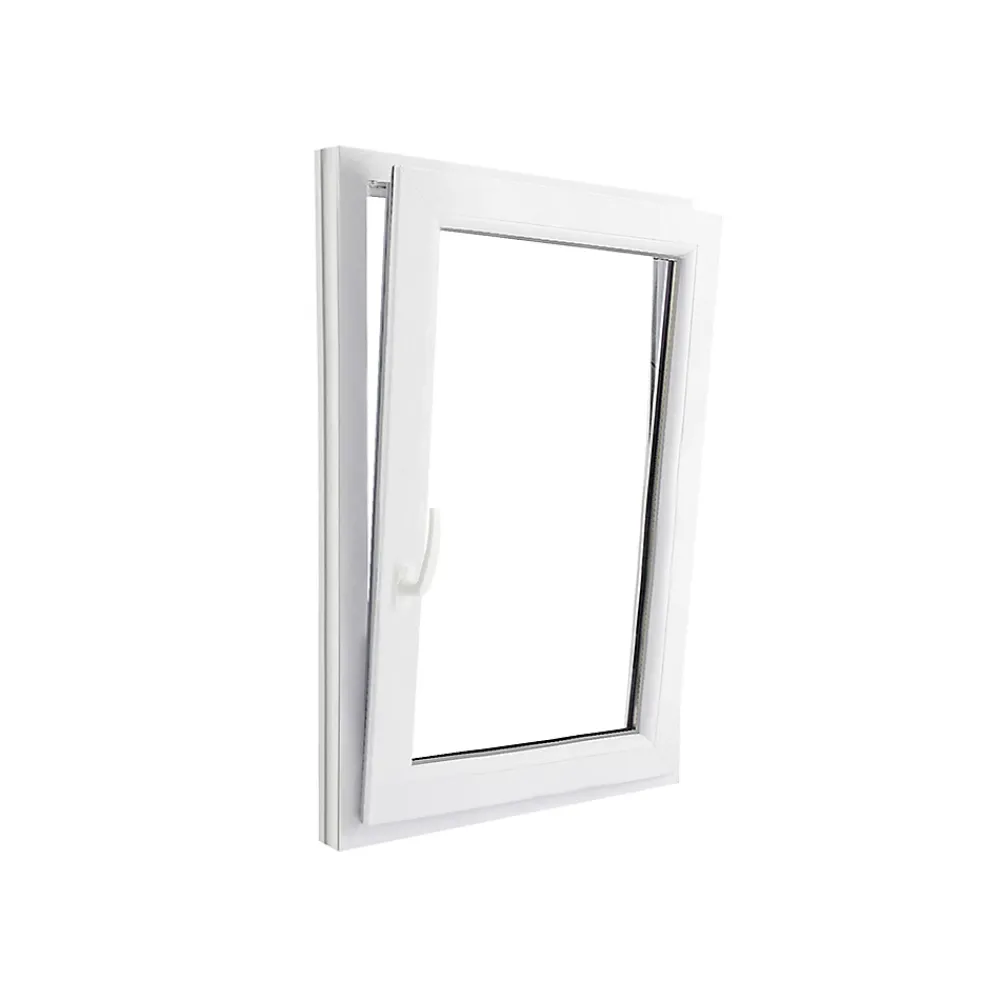 GoodHome Fenêtre Pvc<Fenêtre 1 vantail oscillo-battante, tirant droit double vitrage en PVC blanc l.85 x H.118 cm
