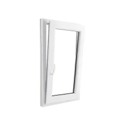 GoodHome Fenêtre Pvc<Fenêtre 1 vantail oscillo-battante, tirant droit double vitrage en PVC blanc l.65 x H.108 cm