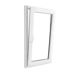 GoodHome Fenêtre 1 vantail oscillo-battante, tirant droit double vitrage en PVC blanc l.85 x H.138 cm- Fenêtre Pvc