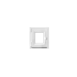 GoodHome Fenêtre 1 vantail oscillo-battante, tirant gauche double vitrage en PVC blanc l.45 x H.48 cm- Fenêtre Pvc