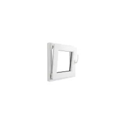GoodHome Fenêtre 1 vantail oscillo-battante, tirant gauche double vitrage en PVC blanc l.45 x H.48 cm- Fenêtre Pvc