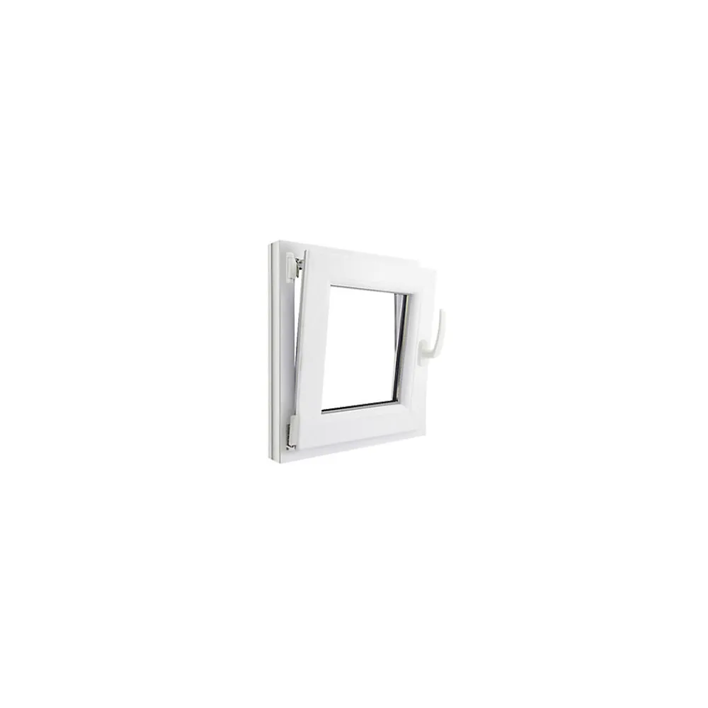 GoodHome Fenêtre 1 vantail oscillo-battante, tirant gauche double vitrage en PVC blanc l.45 x H.48 cm- Fenêtre Pvc