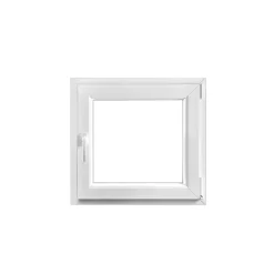 GoodHome Fenêtre 1 vantail oscillo-battante, tirant droit double vitrage en PVC blanc l.85 x H.78 cm- Fenêtre Pvc