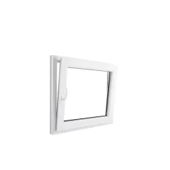 GoodHome Fenêtre 1 vantail oscillo-battante, tirant droit double vitrage en PVC blanc l.85 x H.78 cm- Fenêtre Pvc