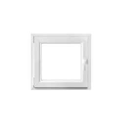 GoodHome Fenêtre Pvc<Fenêtre 1 vantail oscillo-battante, tirant gauche double vitrage en PVC blanc l.85 x H.78 cm