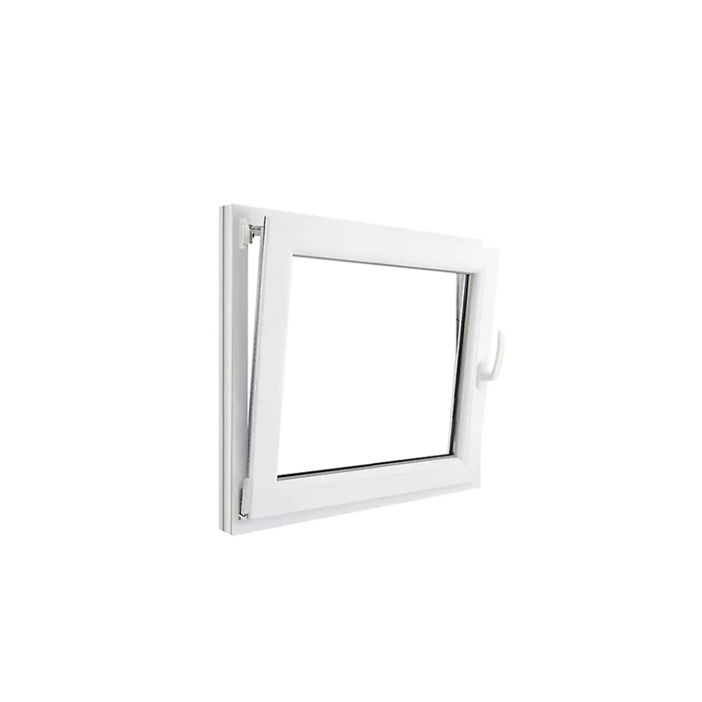 GoodHome Fenêtre Pvc<Fenêtre 1 vantail oscillo-battante, tirant gauche double vitrage en PVC blanc l.85 x H.78 cm