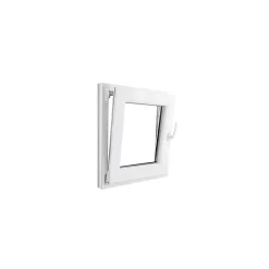 GoodHome Fenêtre Pvc<Fenêtre 1 vantail oscillo-battante, tirant gauche double vitrage en PVC blanc l.55 x H.63 cm