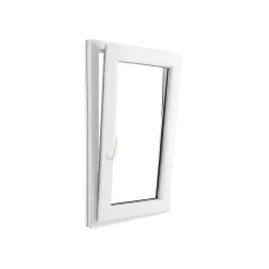 GoodHome Fenêtre 1 vantail oscillo-battante, tirant droit double vitrage en PVC blanc l.65 x H.118 cm- Fenêtre Pvc
